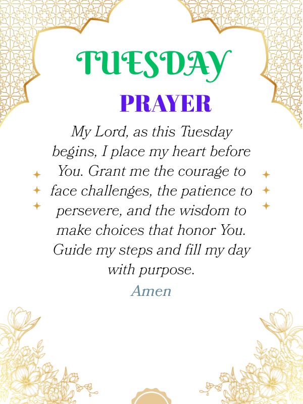 Read more about the article 120+ Tuesday Prayer for Blessings, Strength, Family, and Friends